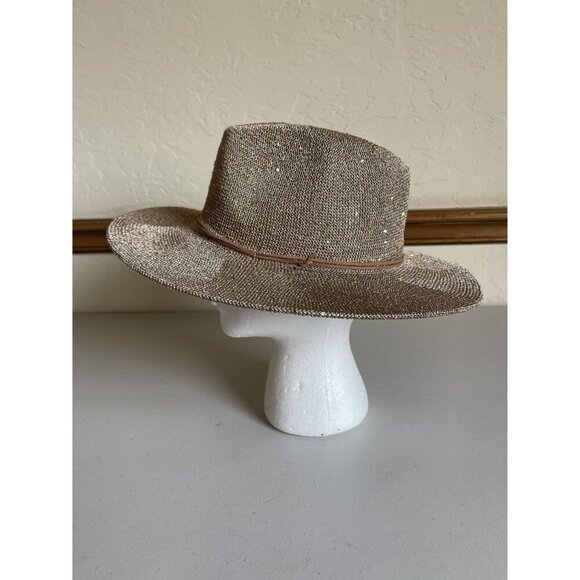 Marcus Adler Gold Sparkle Fedora Hat One Size Polyester - Picture 5 of 7